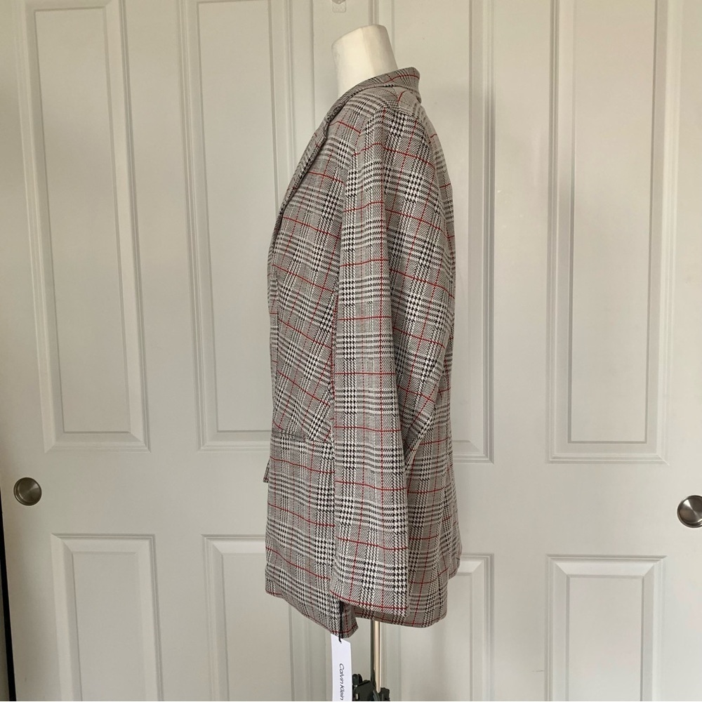 Calvin Klein 2X Plaid Single Button Blazer Preppy Career Old Money Houndstooth - Picture 4 of 16